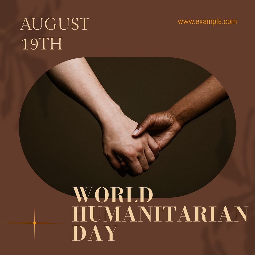 Humanitarian day Instagram post template, editable design