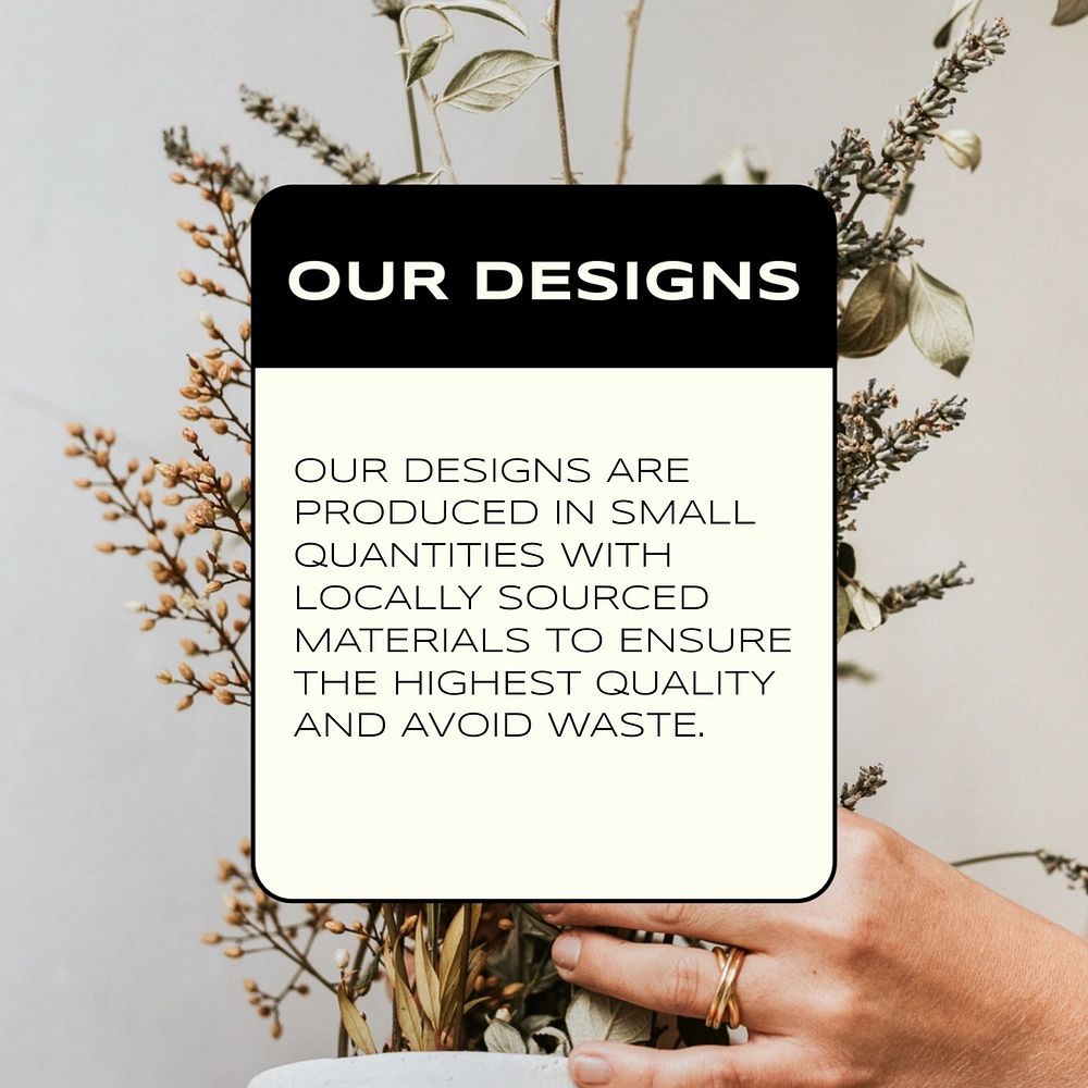 Sustainable design Instagram post template, editable design