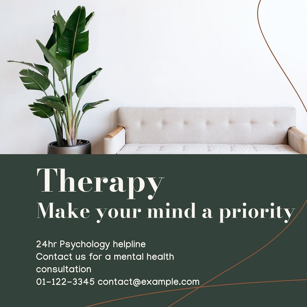 Therapy Instagram post template, editable design