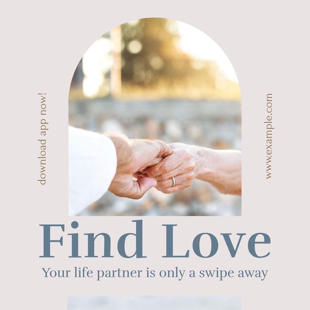 Find love Instagram post template, editable design