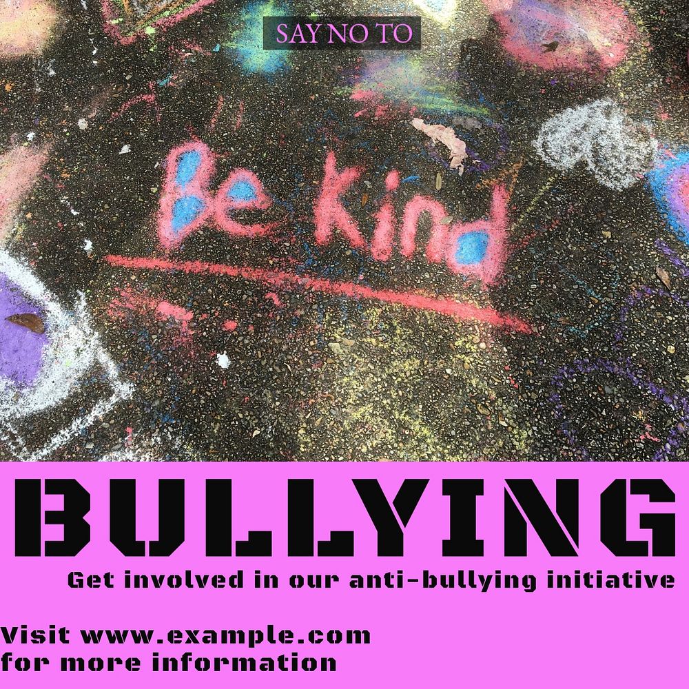 Stop bullying Instagram post template, editable design