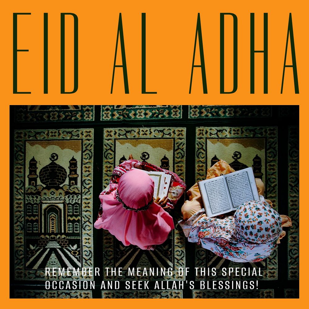 Eid Al Adha Instagram post template, editable design