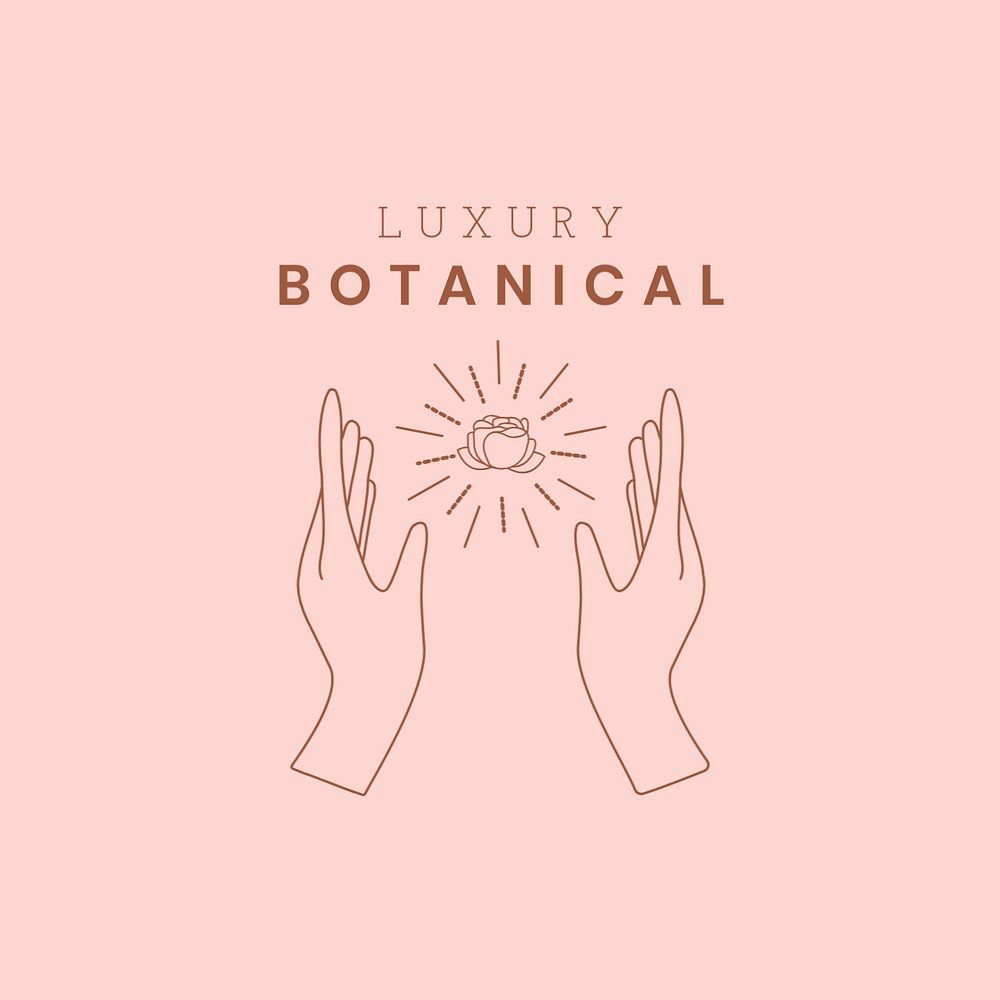 Luxury botanical logo template, editable design