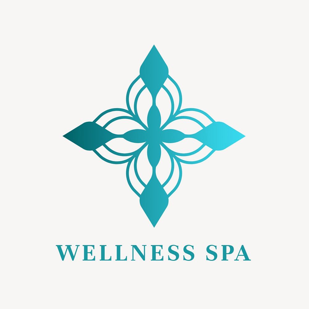 Wellness center logo template, gradient editable design