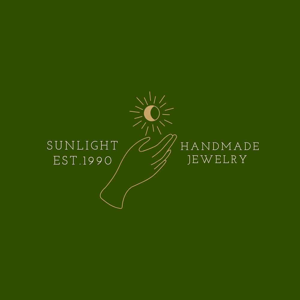 Aesthetic hand logo template, editable design