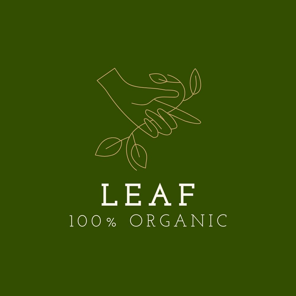 Organic logo template, green editable design