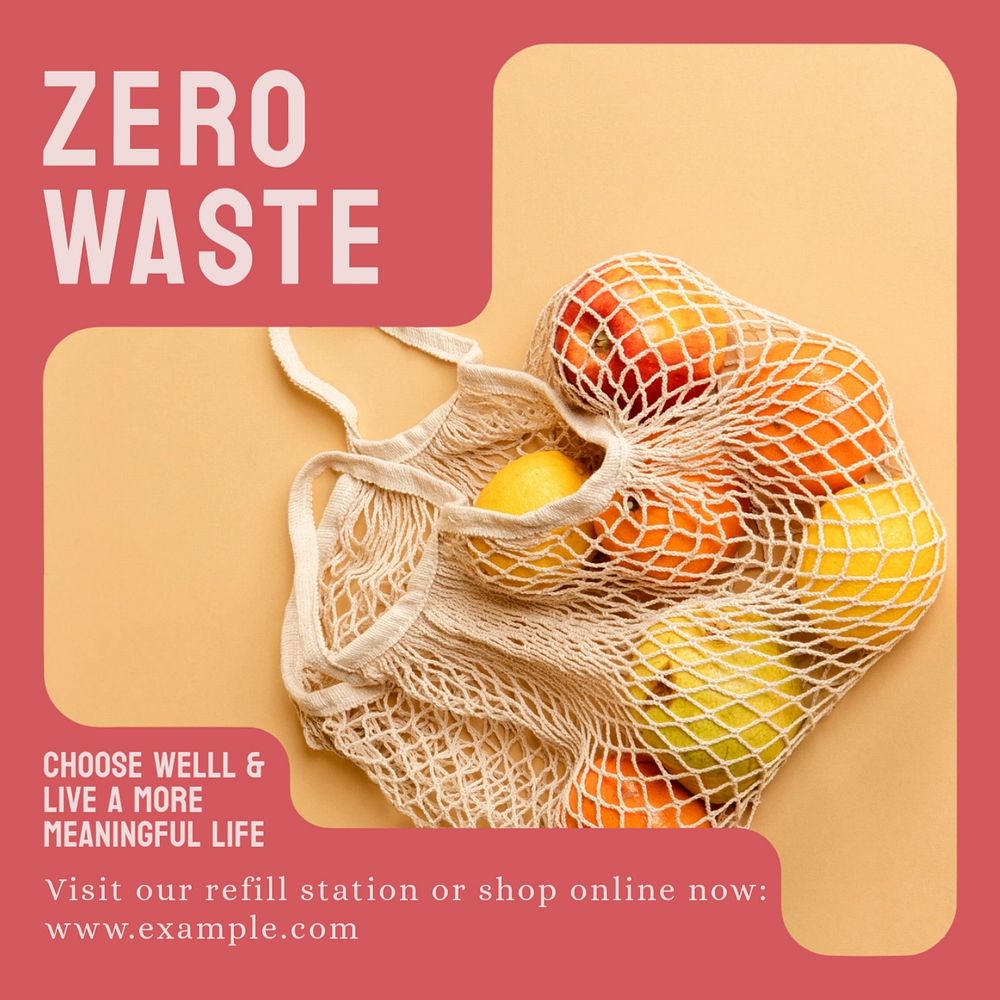 Zero waste Instagram post template, editable design