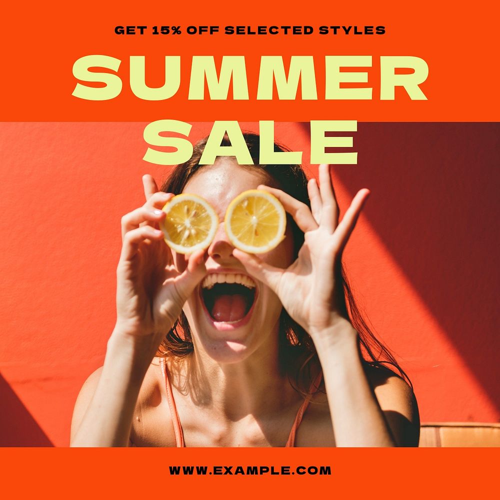 Summer sale Instagram post template, editable design