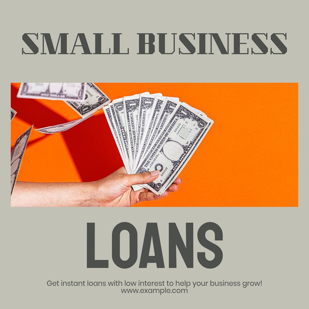 Small business loans Instagram post template, editable design