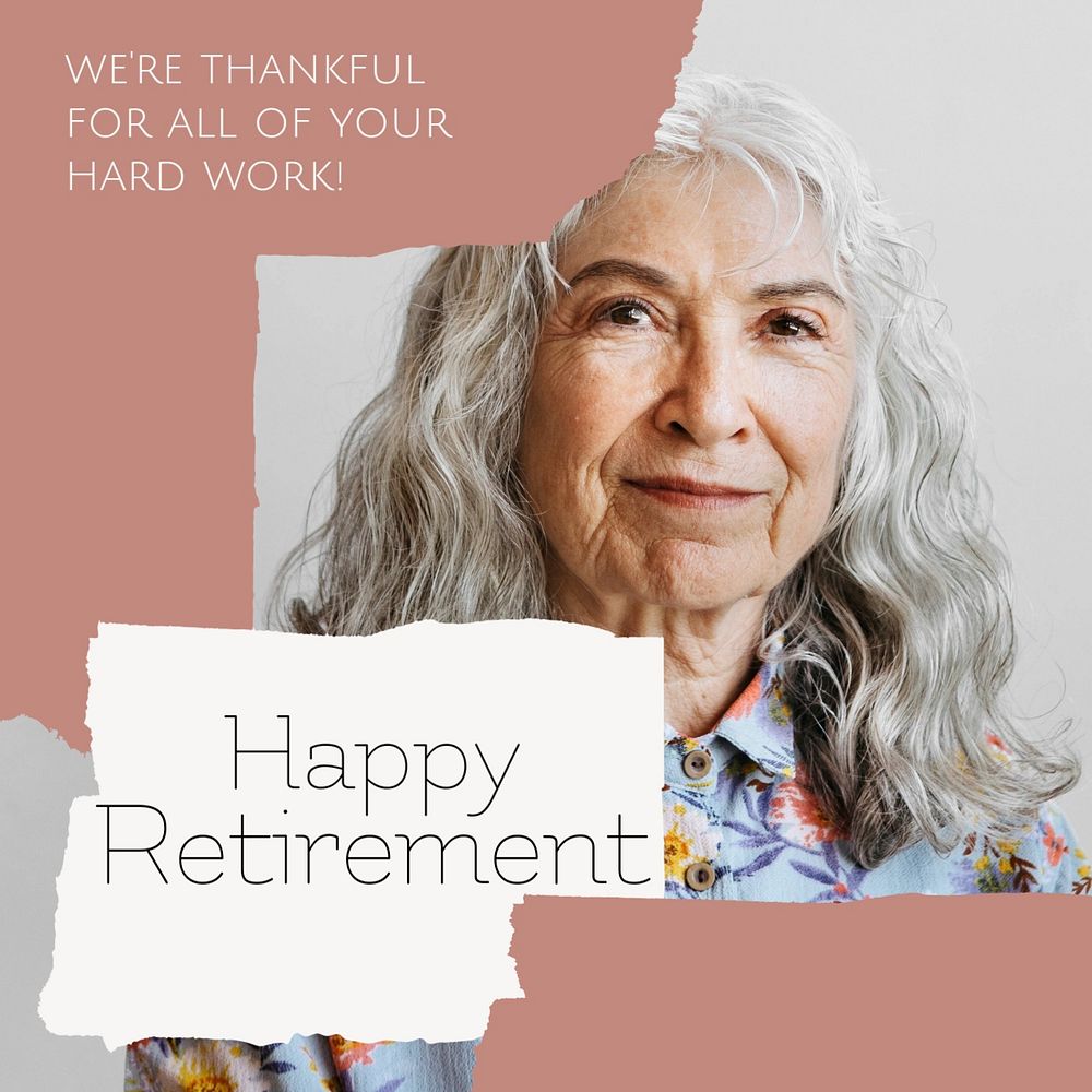 Happy retirement Instagram post template, editable design