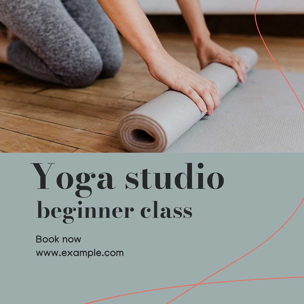 Yoga studio Instagram post template, editable design