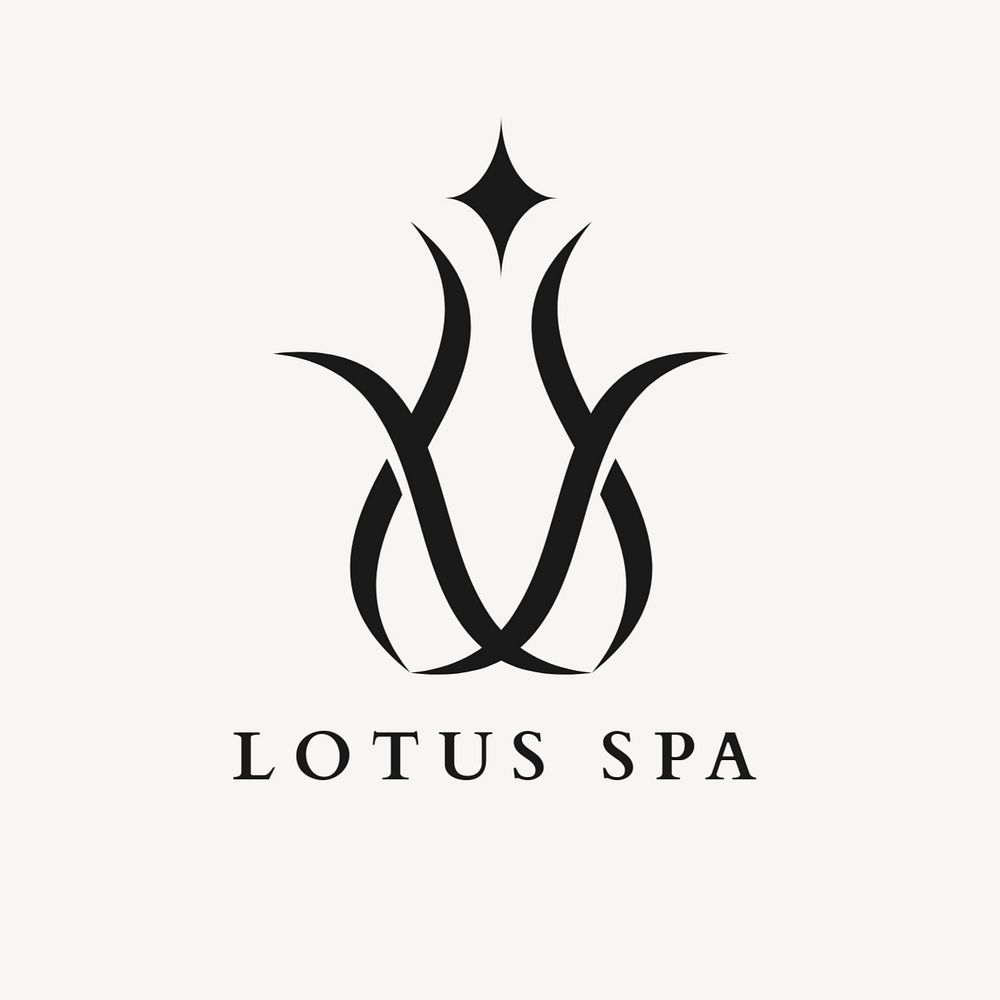 Spa center lotus logo template, flower modern design