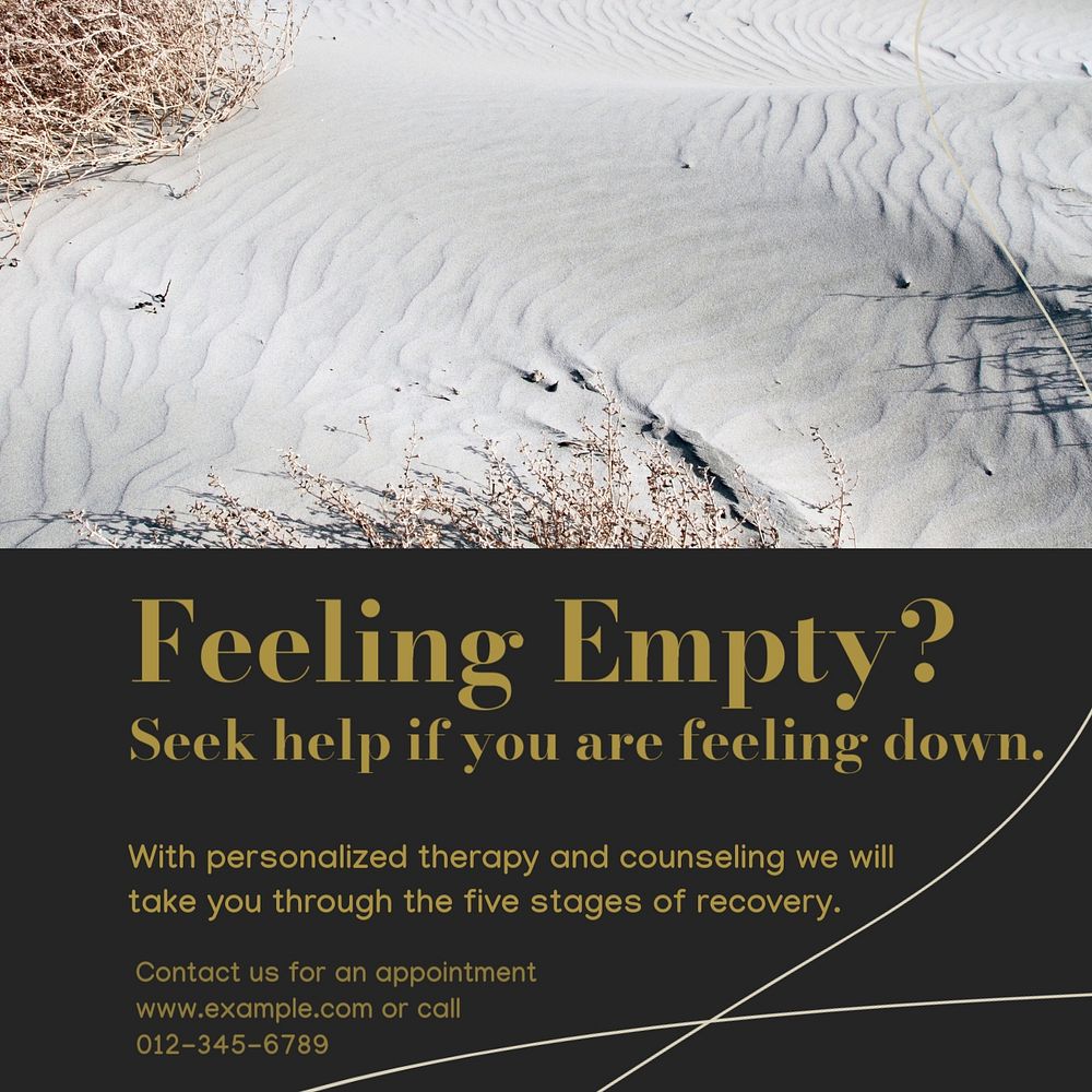 Feeling empty Instagram post template, editable design