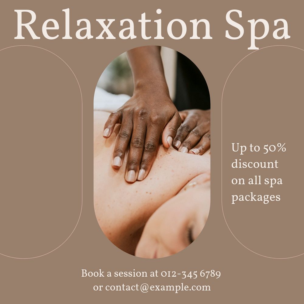 Relaxation spa Instagram post template, editable design