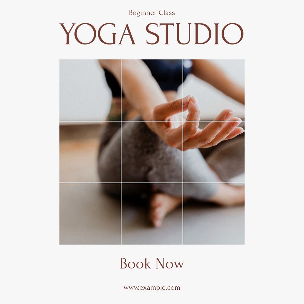 Yoga class advertisement Instagram post template, editable design