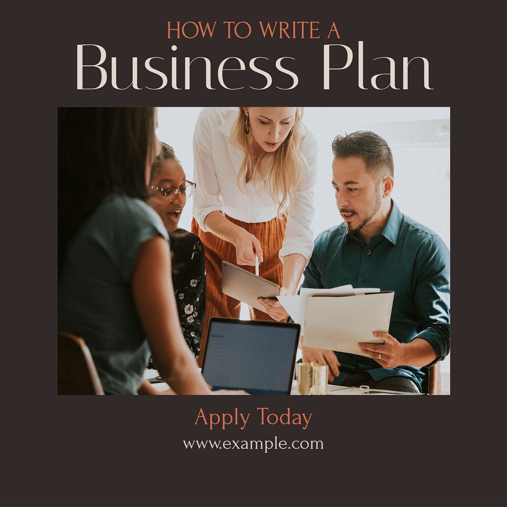 Business plan Instagram post template, editable design