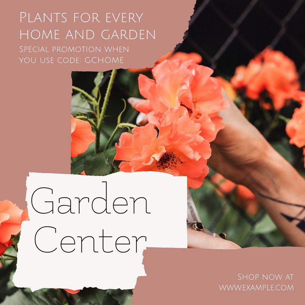 Garden center Instagram post template, editable design