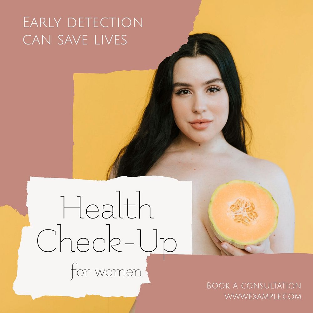 Health check-up Instagram post template, editable design