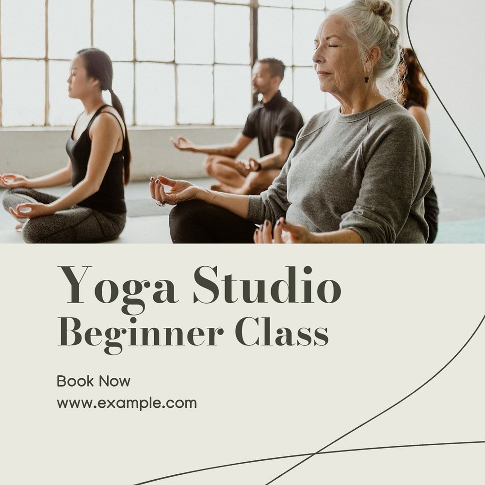 Yoga class advertisement Instagram post template, editable design