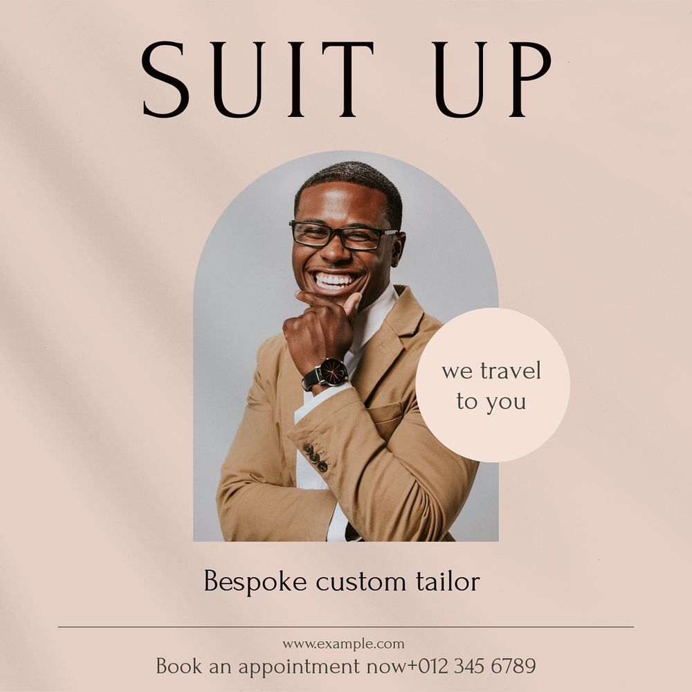 Suit shop Instagram post template, editable design