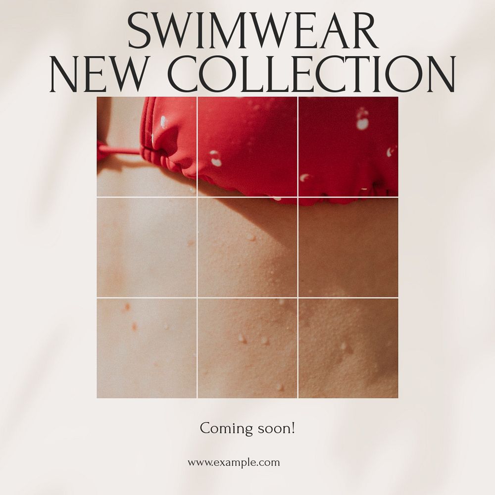 Swimwear Collection Instagram post template, editable design