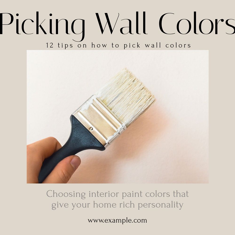 Wall colors Instagram post template, editable design