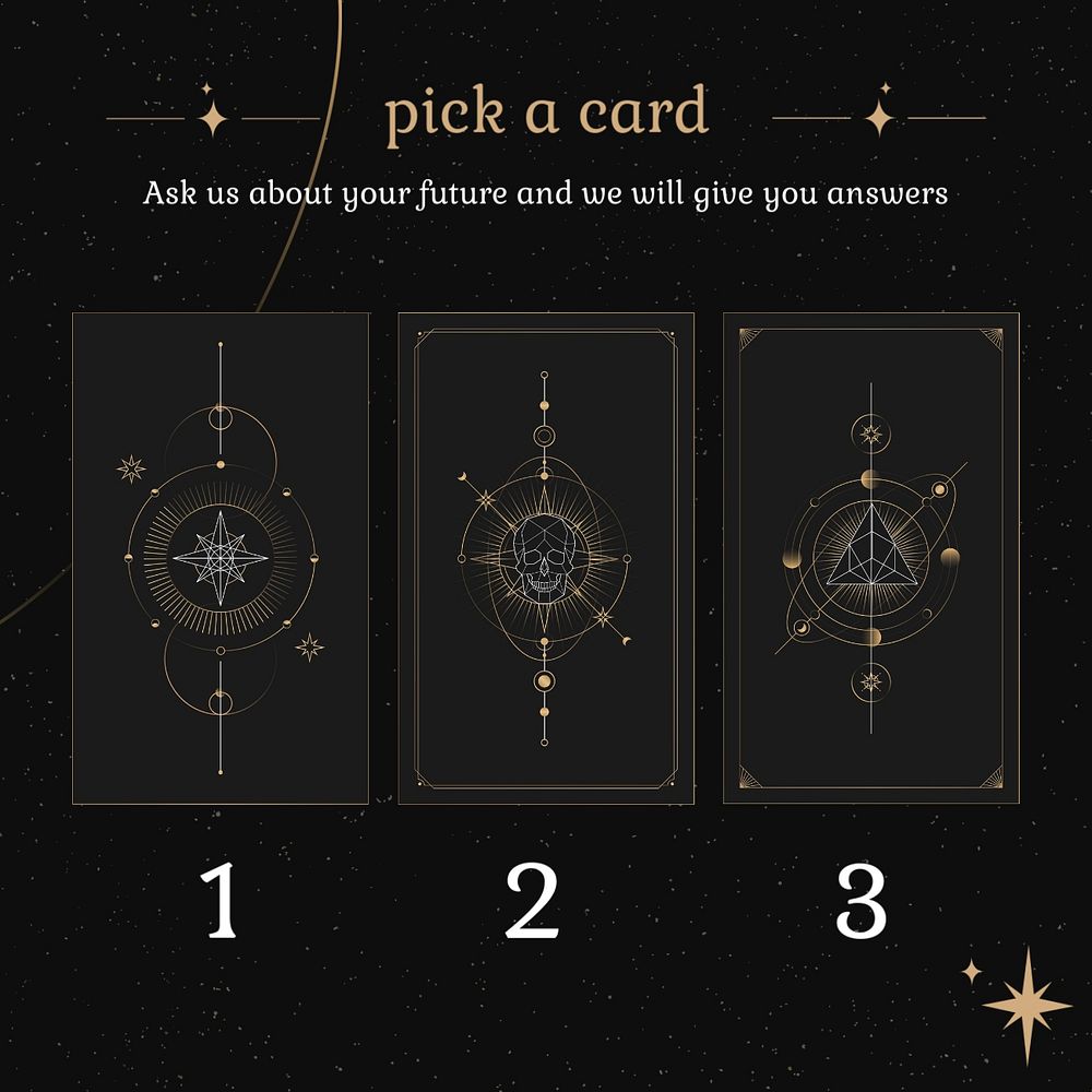 Taro card Instagram post template, horoscope design 