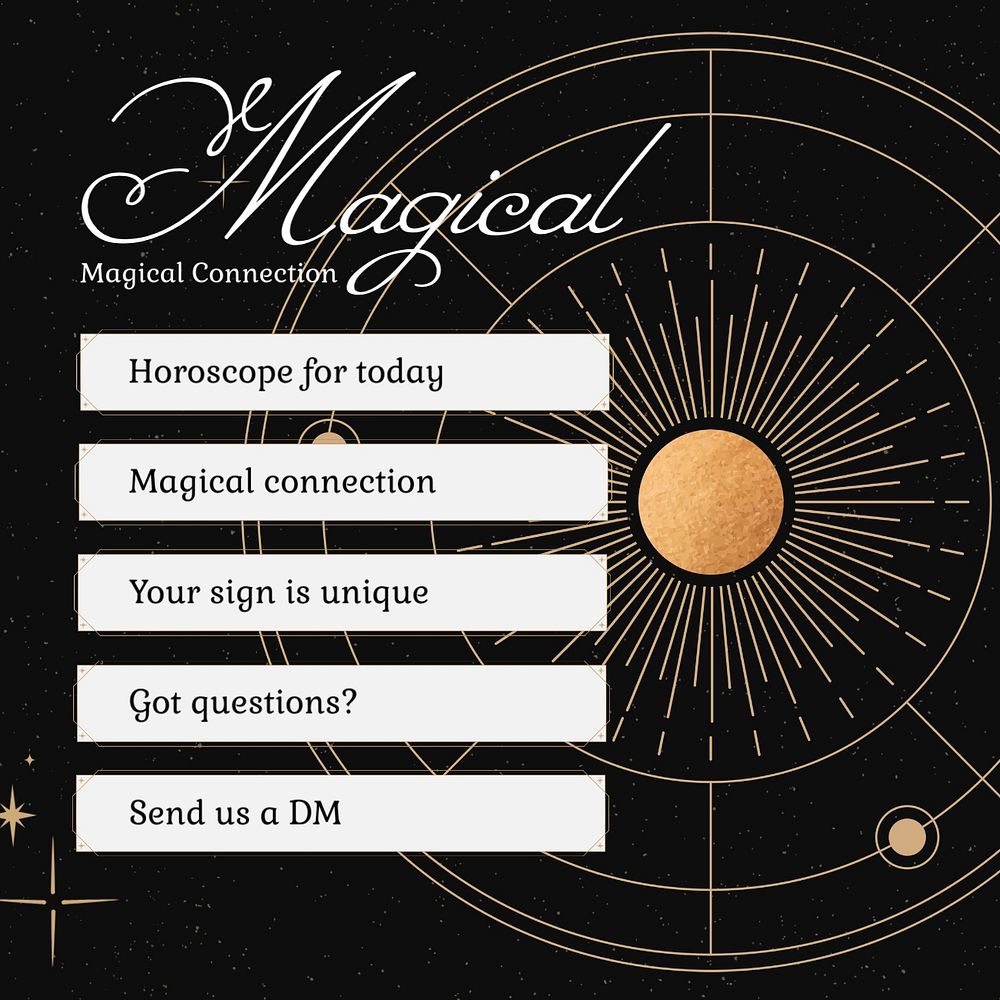 Horoscope Instagram ad template, celestial design 