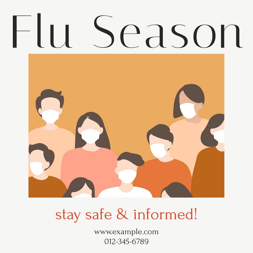 Flu season Instagram post template, editable design