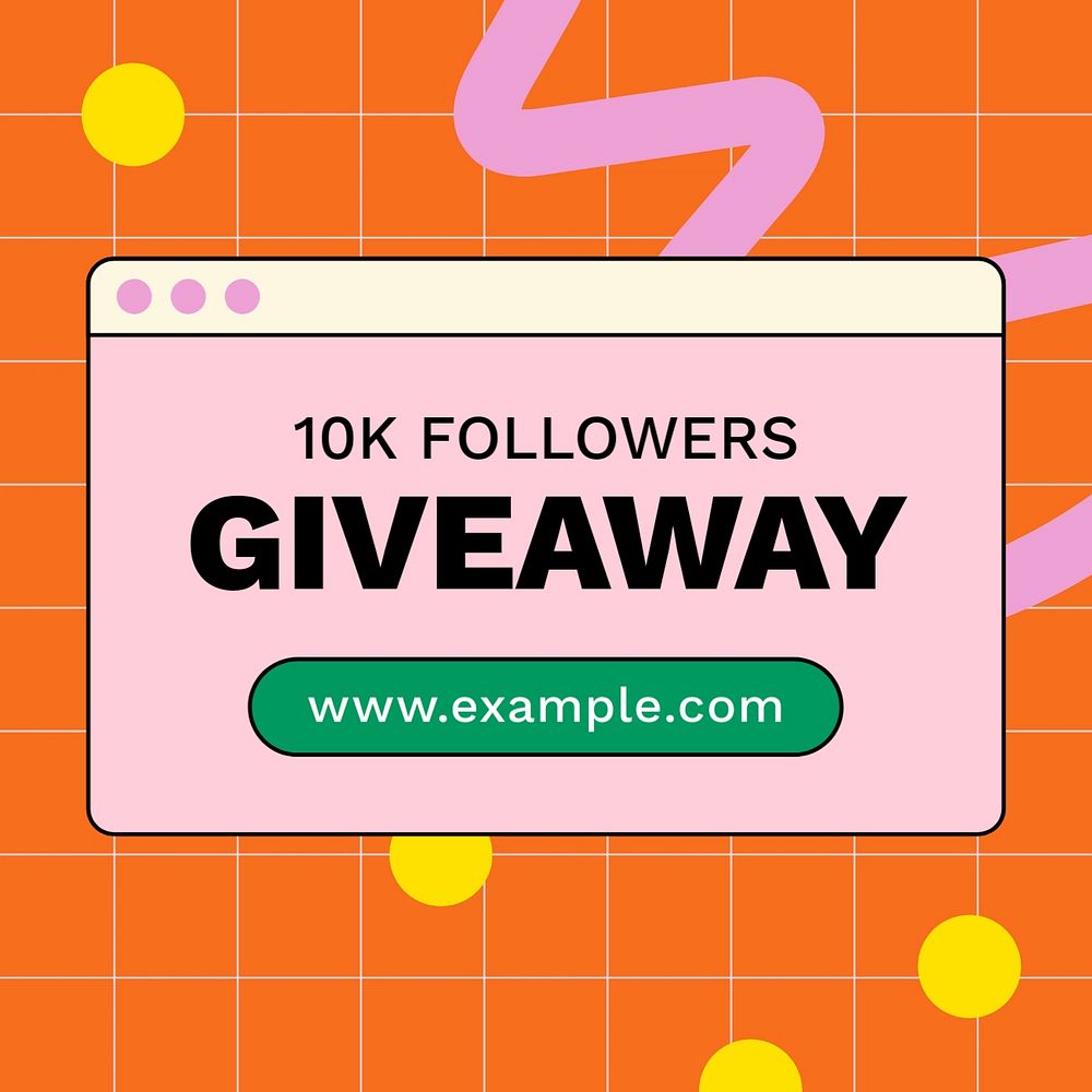 Giveaway Instagram post template for online fashion shop, retro Memphis style