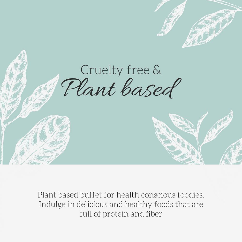 Plant based Instagram ad template, small business 