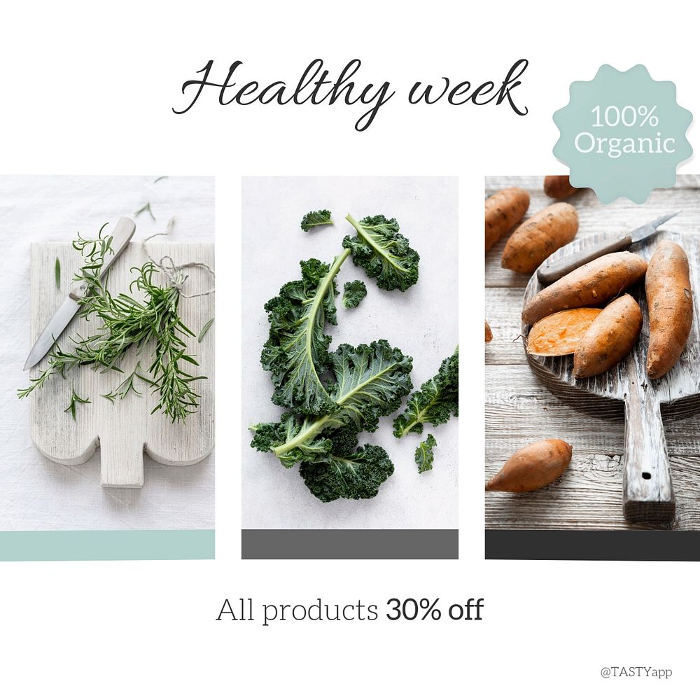 Healthy food Instagram post template, editable design 