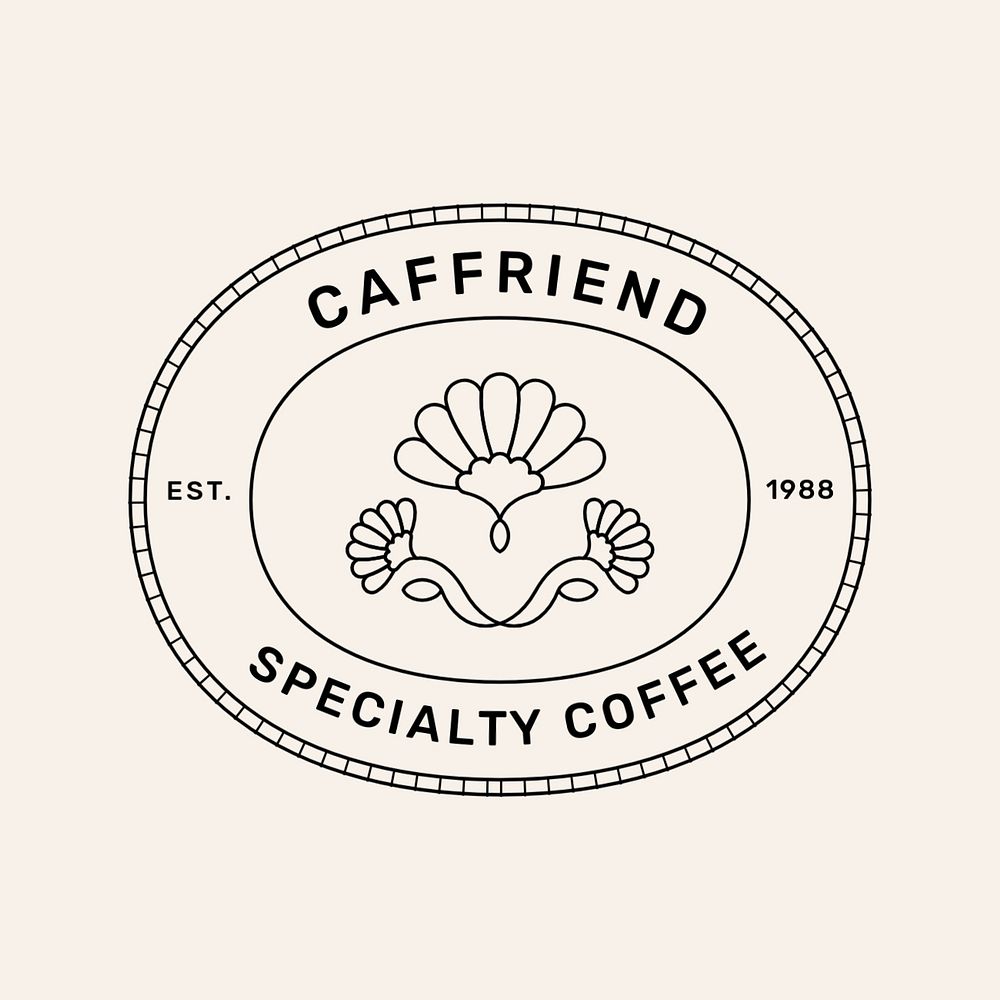 Specialty coffee editable logo template, minimal line art