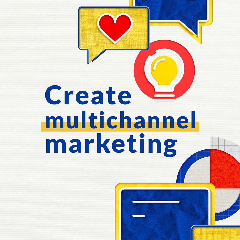 Multi-channel marketing Facebook post template, editable e-commerce business