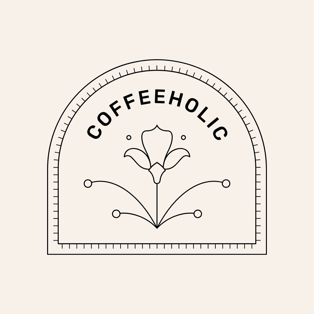 Coffee shop editable logo template, minimal line art