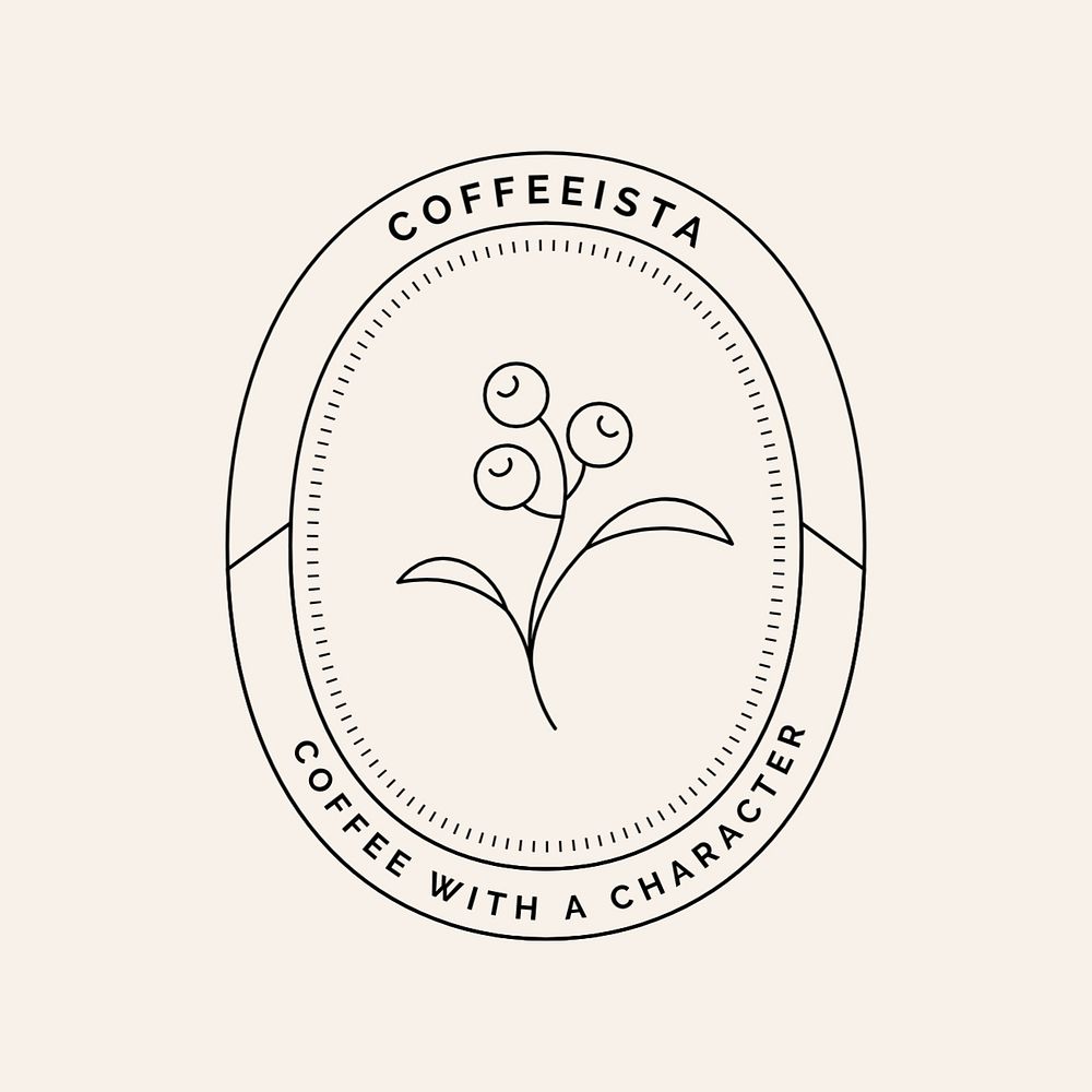 Coffee shop editable logo template, minimal line art