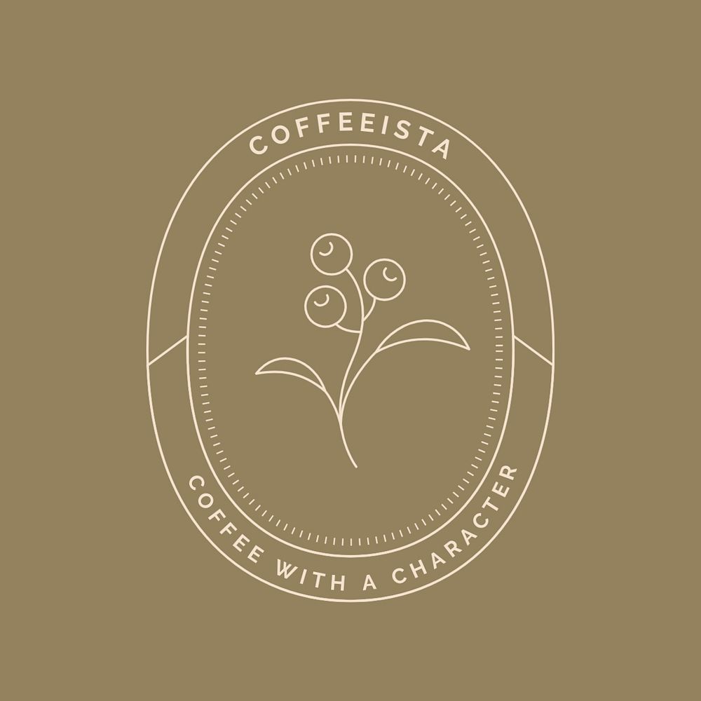 Cafe & restaurant editable logo template, minimal line art