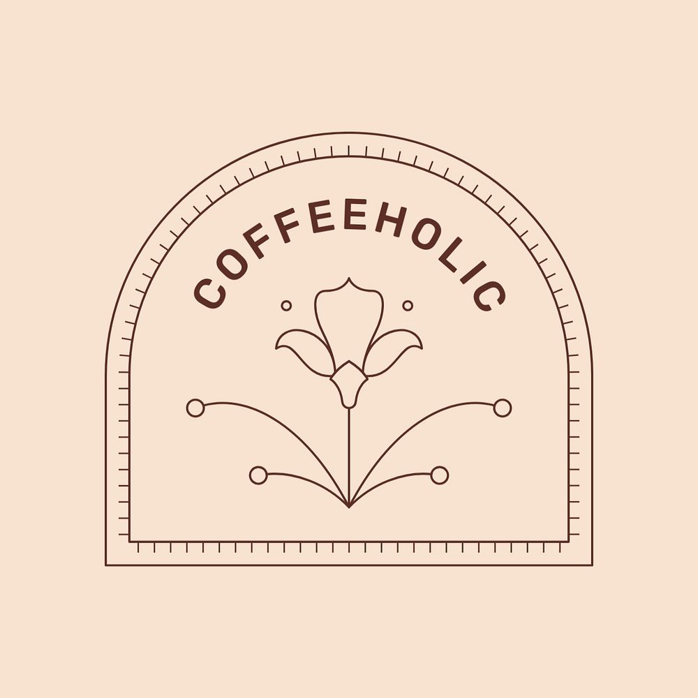 Coffee shop editable logo template, minimal line art