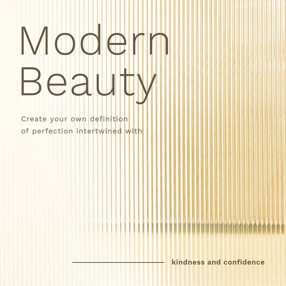 Modern beauty Instagram post template, editable textured glass design