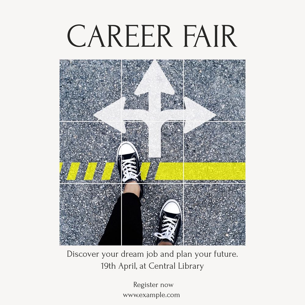 Career fair Instagram ad template, editable text