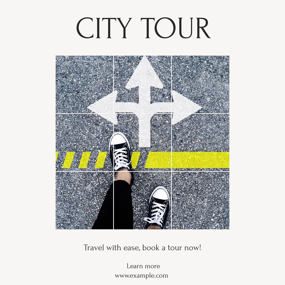 City tour Instagram ad template, editable text