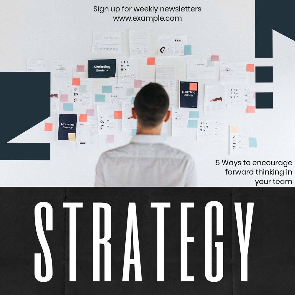 Strategy Instagram ad template, editable text