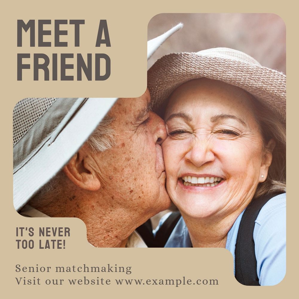 Meet a friend Instagram ad template, editable text