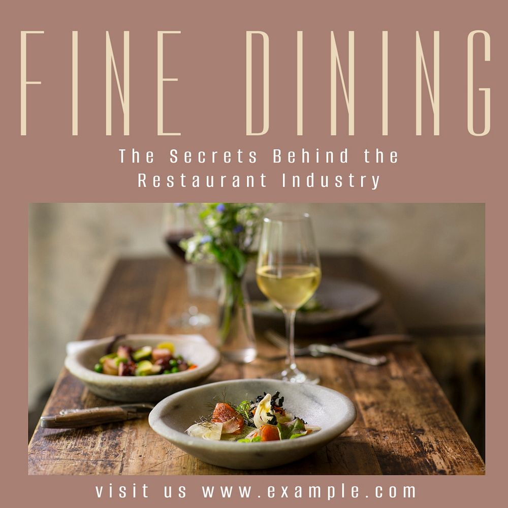 Fine dining Instagram ad template, editable text