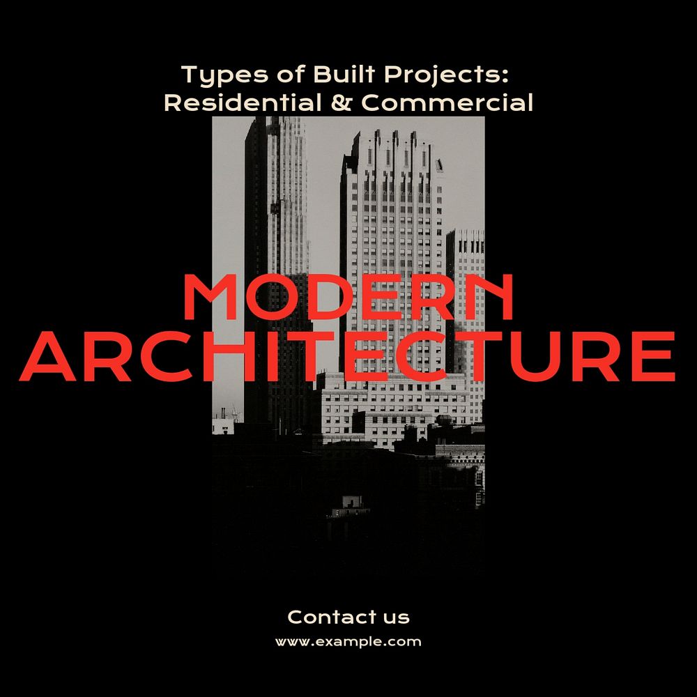 Modern architecture Instagram ad template, editable text