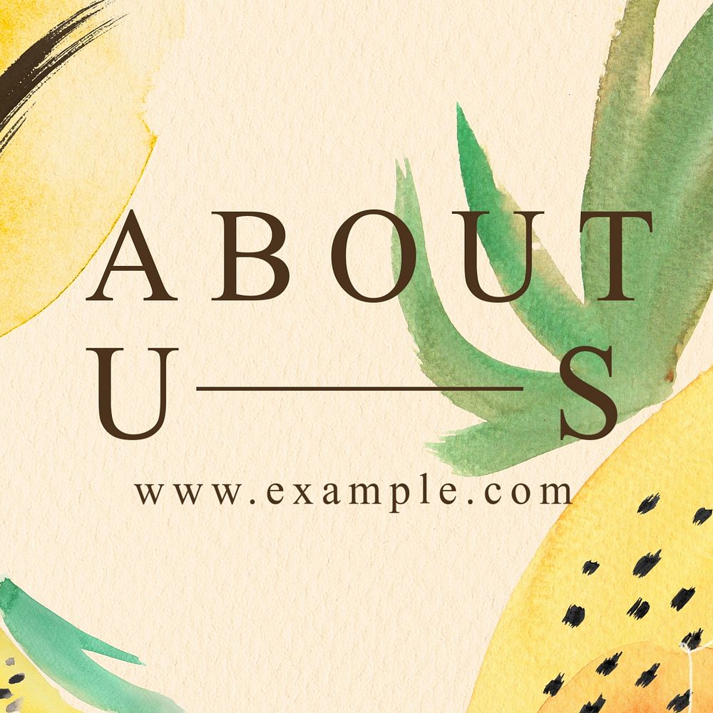 About us Instagram post template, customizable watercolor design