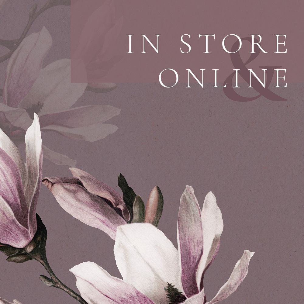 Online store Instagram ad template, editable floral design