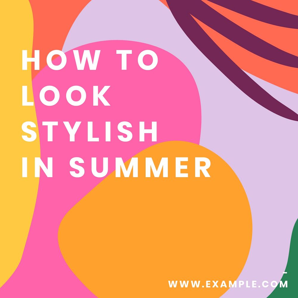 Summer fashion Instagram post template, editable modern Memphis design