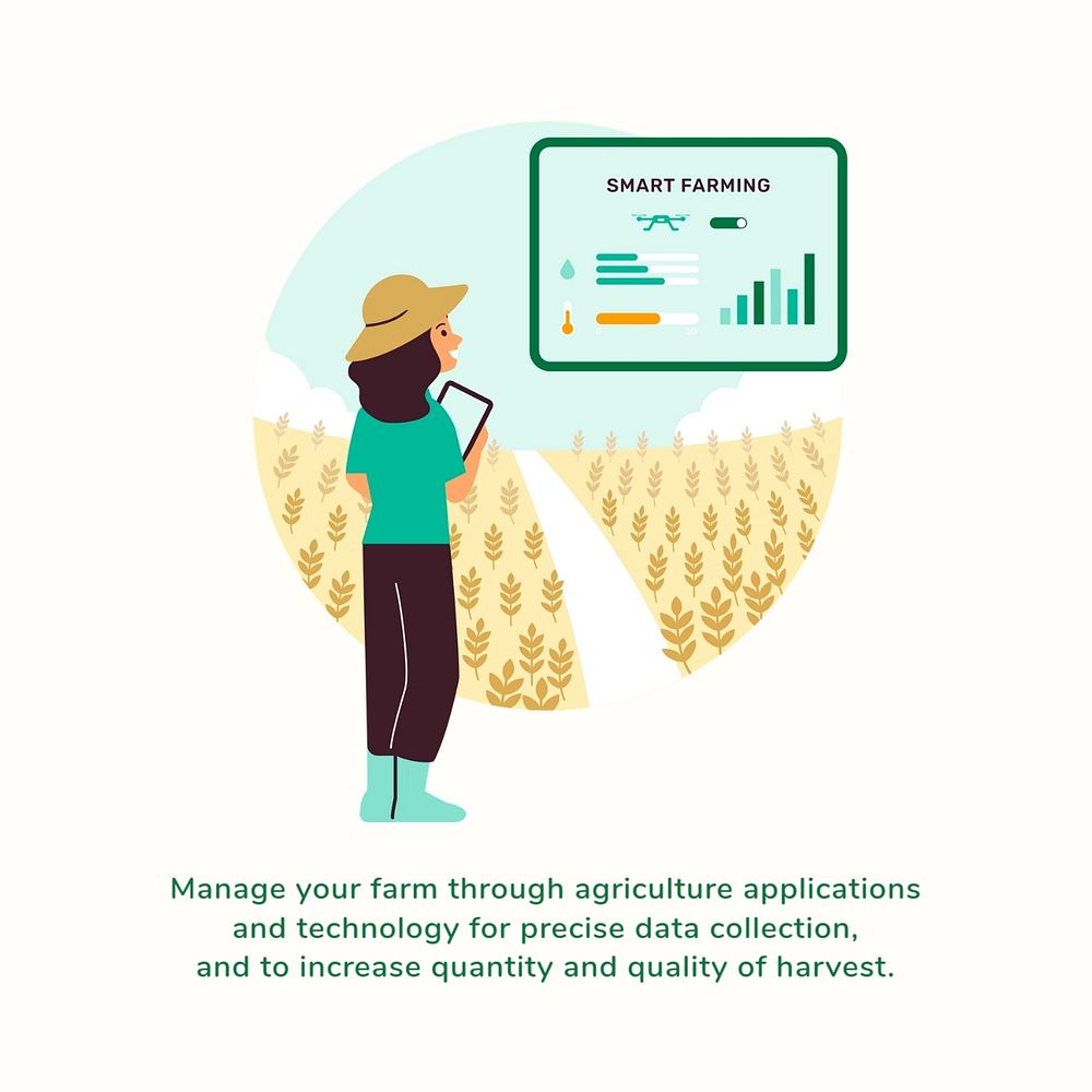 Smart farming Instagram post template, editable agricultural biotechnology design