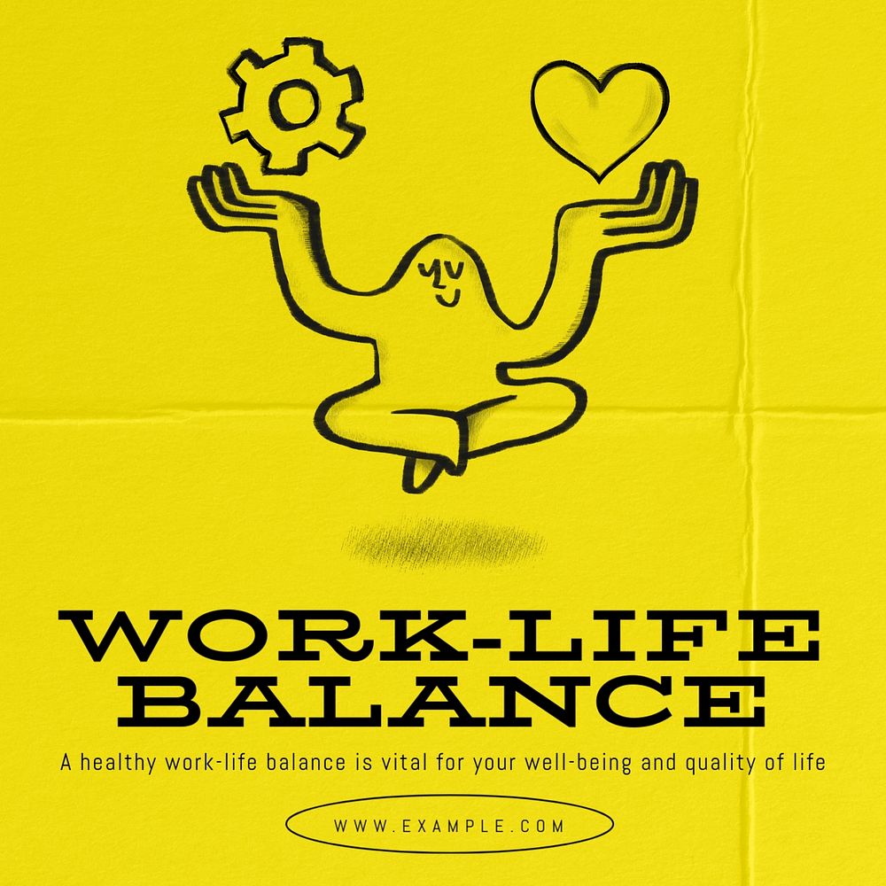 Work-life balance Instagram post template, editable design